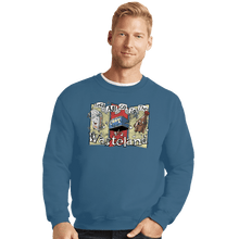 Load image into Gallery viewer, Daily_Deal_Shirts Crewneck Sweater, Unisex / Small / Indigo Blue Let&#39;s All Go To The Wasteland
