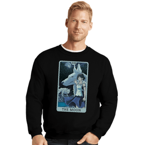 Daily_Deal_Shirts Crewneck Sweater, Unisex / Small / Black Tarot Ghibli The Moon