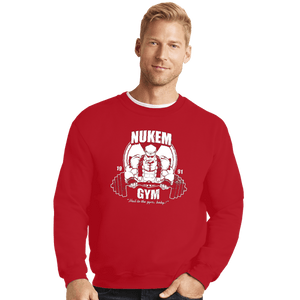 Shirts Crewneck Sweater, Unisex / Small / Red Nukem Gym