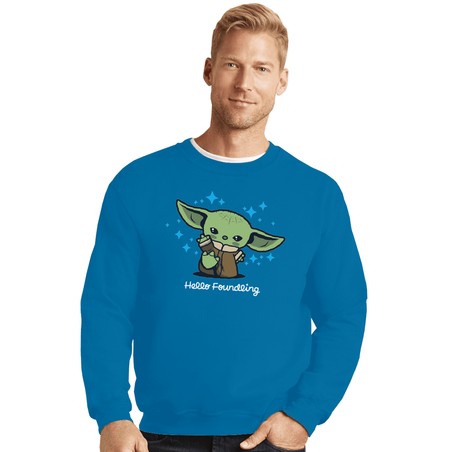 Shirts Crewneck Sweater, Unisex / Small / Sapphire Hello Foundling