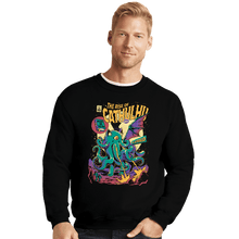 Load image into Gallery viewer, Daily_Deal_Shirts Crewneck Sweater, Unisex / Small / Black The Rise Of Cathulhu

