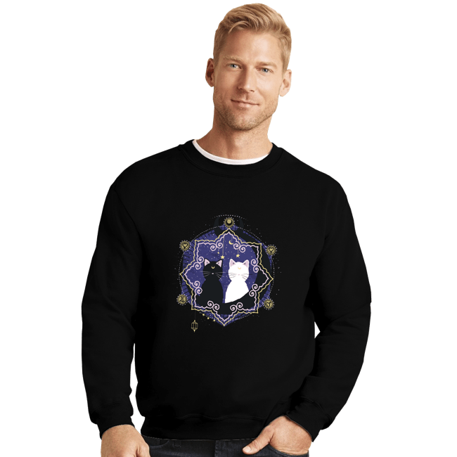 Shirts Crewneck Sweater, Unisex / Small / Black Crescent Moon