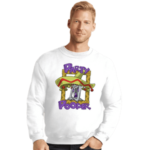 Shirts Crewneck Sweater, Unisex / Small / White Party Pooper