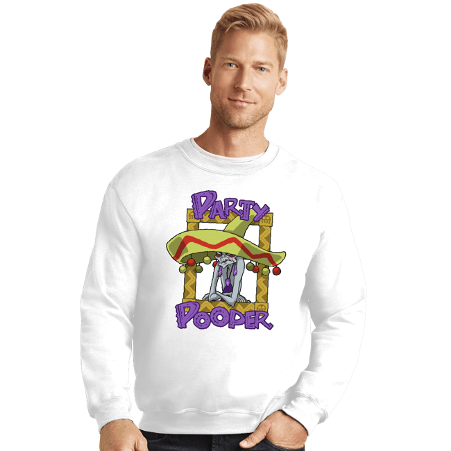 Shirts Crewneck Sweater, Unisex / Small / White Party Pooper