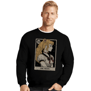 Daily_Deal_Shirts Crewneck Sweater, Unisex / Small / Black Tarot Of The Moon