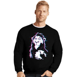 Daily_Deal_Shirts Crewneck Sweater, Unisex / Small / Black Glitched Scar