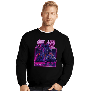 Shirts Crewneck Sweater, Unisex / Small / Black Neon Spring