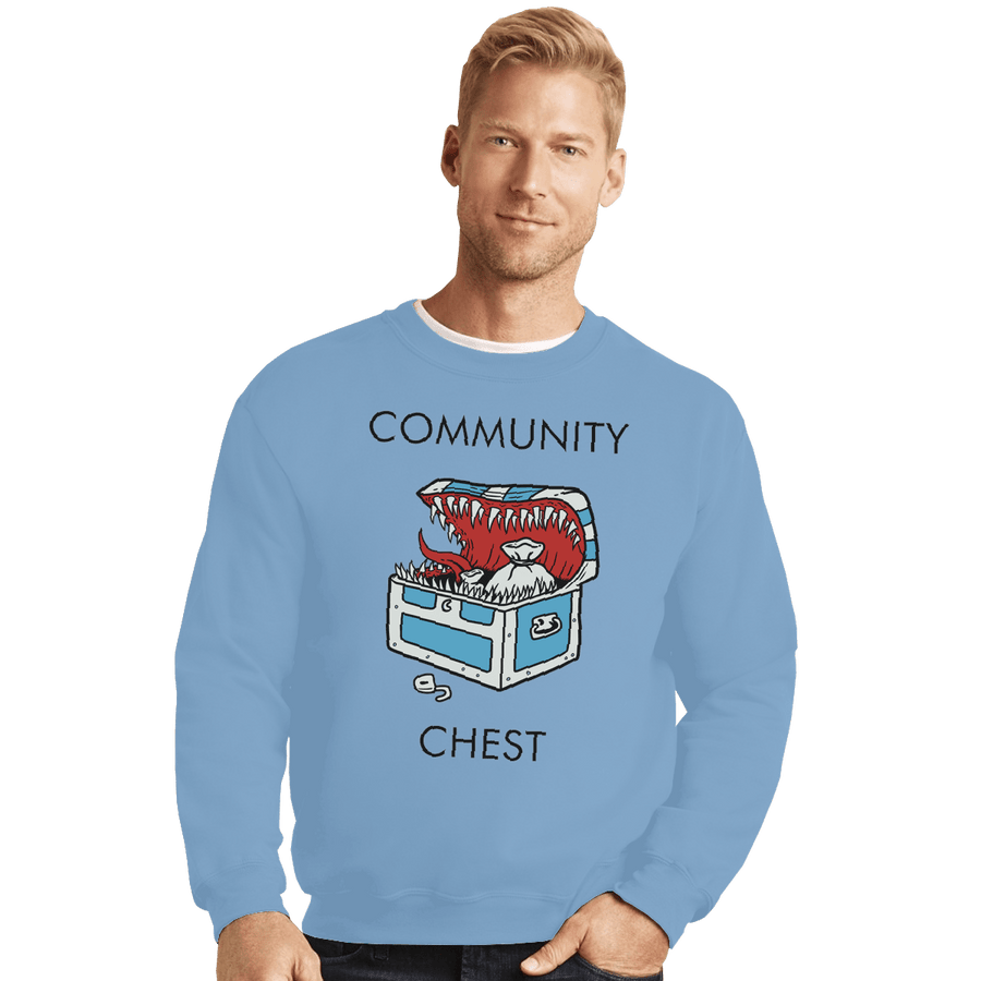 Shirts Crewneck Sweater, Unisex / Small / Powder Blue Mimicopoly