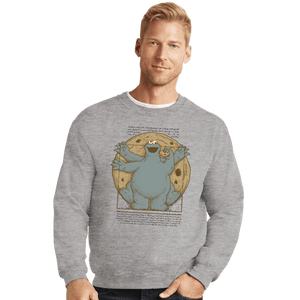Daily_Deal_Shirts Crewneck Sweater, Unisex / Small / Sports Grey Vitruvian Cookie
