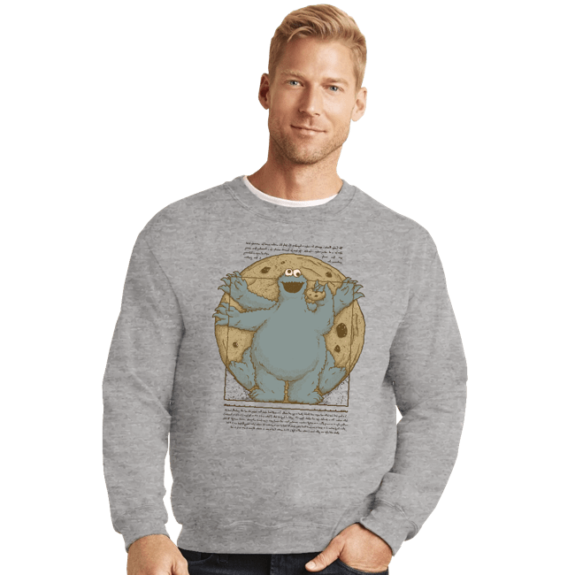 Daily_Deal_Shirts Crewneck Sweater, Unisex / Small / Sports Grey Vitruvian Cookie