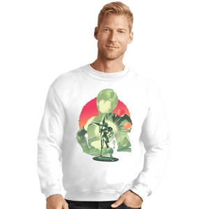 Daily_Deal_Shirts Crewneck Sweater, Unisex / Small / White Ninja Materia Hunter