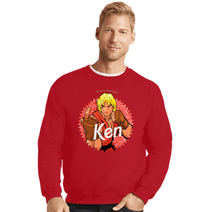 Daily_Deal_Shirts Crewneck Sweater, Unisex / Small / Red Ken Doll