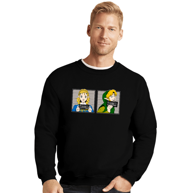Secret_Shirts Crewneck Sweater, Unisex / Small / Black Arrested In Hyrule!