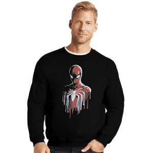 Shirts Crewneck Sweater, Unisex / Small / Black Watercolor Spider