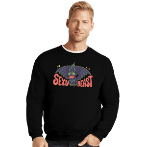 Shirts Crewneck Sweater, Unisex / Small / Black Sexy Beast