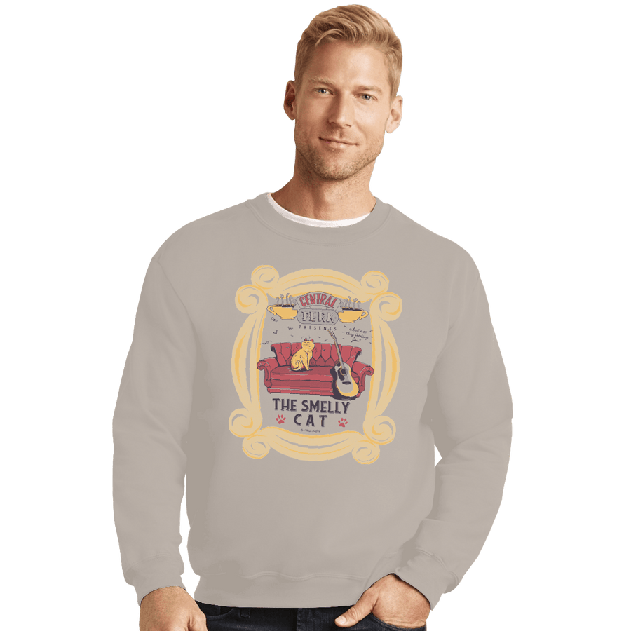 Shirts Crewneck Sweater, Unisex / Small / Sand Smelly Cat