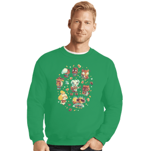 Shirts Crewneck Sweater, Unisex / Small / Irish Green Tarantula Island
