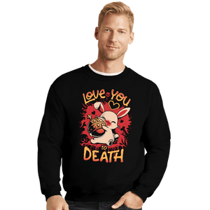 Daily_Deal_Shirts Crewneck Sweater, Unisex / Small / Black Holy Love Grenade