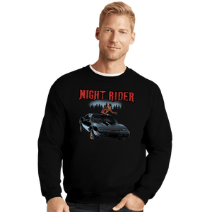 Secret_Shirts Crewneck Sweater, Unisex / Small / Black Night Rider Tee
