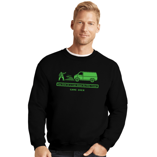Daily_Deal_Shirts Crewneck Sweater, Unisex / Small / Black Motivational Trail