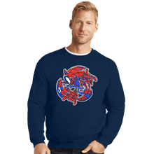 Load image into Gallery viewer, Daily_Deal_Shirts Crewneck Sweater, Unisex / Small / Navy Spider-Hog Adventure
