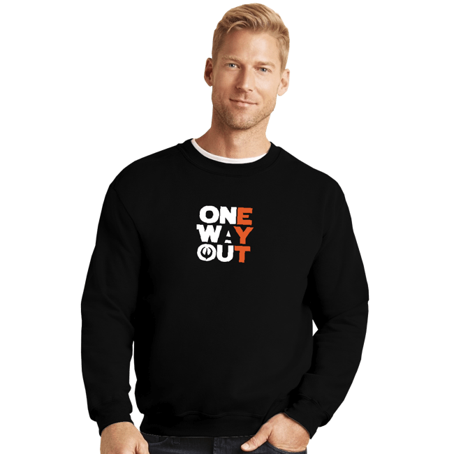 Secret_Shirts Crewneck Sweater, Unisex / Small / Black One Way Out
