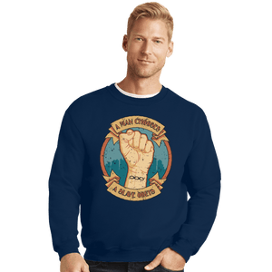 Shirts Crewneck Sweater, Unisex / Small / Navy A Man Chooses A Slave Obeys