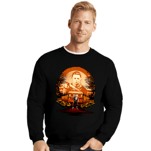 Daily_Deal_Shirts Crewneck Sweater, Unisex / Small / Black Michael's Attack