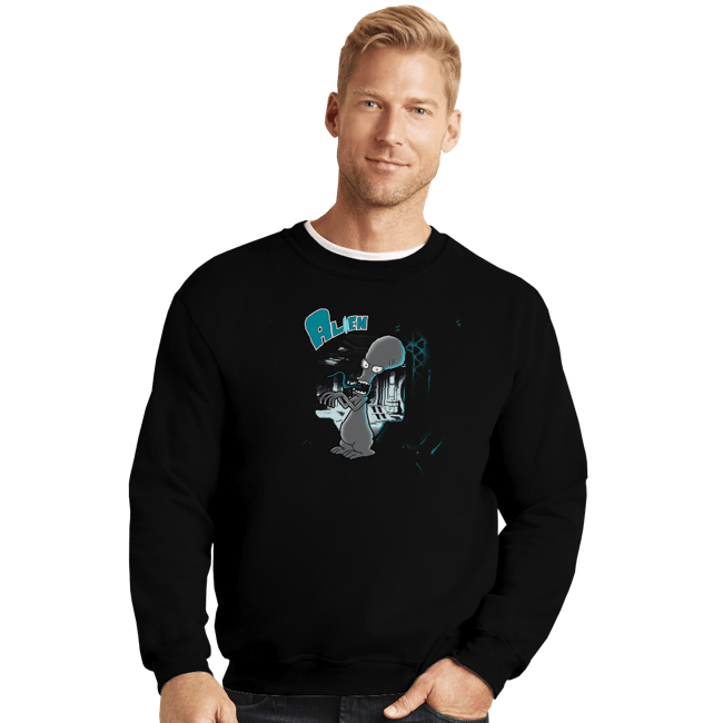 Secret_Shirts Crewneck Sweater, Unisex / Small / Black American Alien
