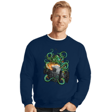 Load image into Gallery viewer, Shirts Crewneck Sweater, Unisex / Small / Navy Cthulhu Strikes Back
