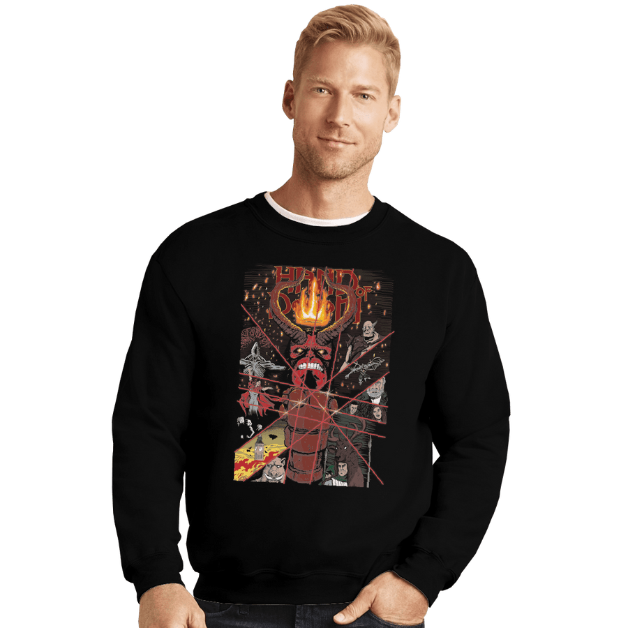 Shirts Crewneck Sweater, Unisex / Small / Black Hand Of Doom