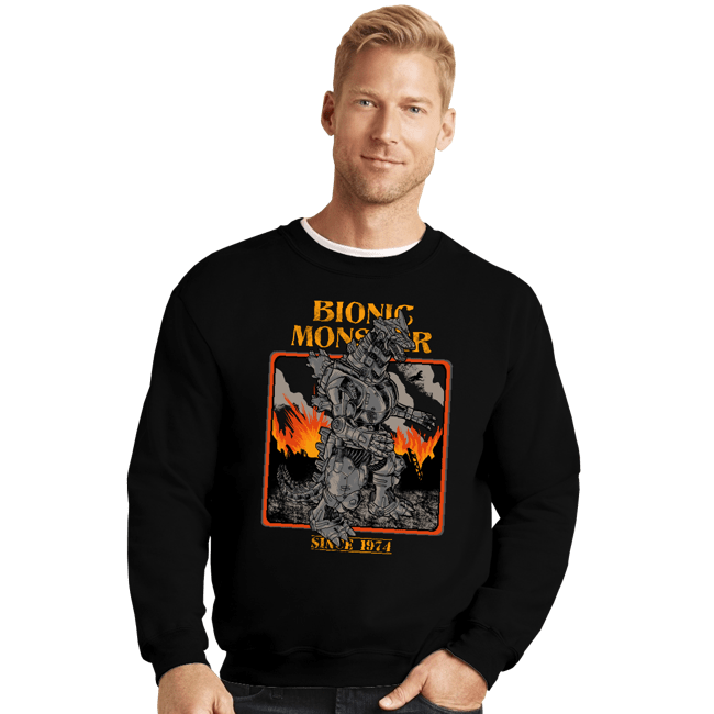 Secret_Shirts Crewneck Sweater, Unisex / Small / Black Bionic Monster