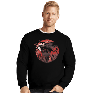 Shirts Crewneck Sweater, Unisex / Small / Black Birds