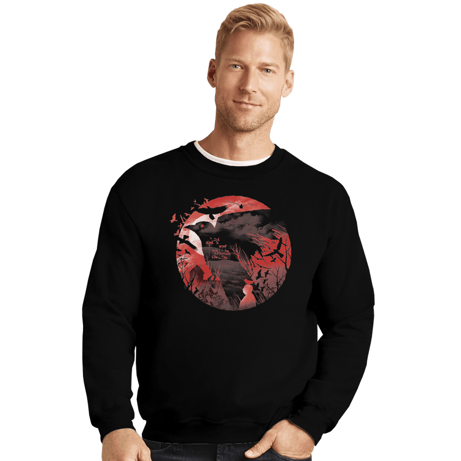 Shirts Crewneck Sweater, Unisex / Small / Black Birds