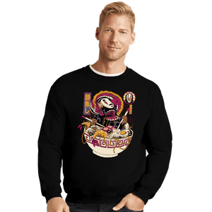 Daily_Deal_Shirts Crewneck Sweater, Unisex / Small / Black Faceless Ramen