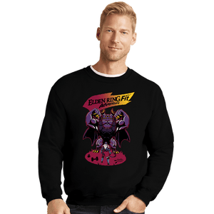 Shirts Crewneck Sweater, Unisex / Small / Black Git Gud, Git Stronk!