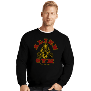 Daily_Deal_Shirts Crewneck Sweater, Unisex / Small / Black Alien Gym