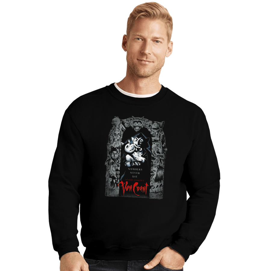 Shirts Crewneck Sweater, Unisex / Small / Black Numbers Never Die