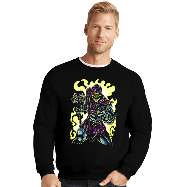 Daily_Deal_Shirts Crewneck Sweater, Unisex / Small / Black Skull King of Eternia