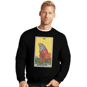 Shirts Crewneck Sweater, Unisex / Small / Black Strength
