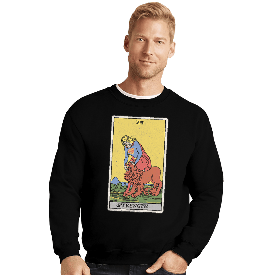 Shirts Crewneck Sweater, Unisex / Small / Black Strength