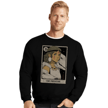 Load image into Gallery viewer, Daily_Deal_Shirts Crewneck Sweater, Unisex / Small / Black The Princess Vintage Tarot
