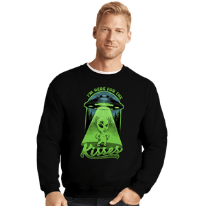 Daily_Deal_Shirts Crewneck Sweater, Unisex / Small / Black Here For The Kisses