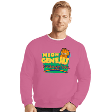 Load image into Gallery viewer, Shirts Crewneck Sweater, Unisex / Small / Azalea Neon Garfield Evangelion Pink
