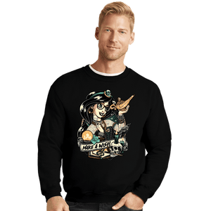 Daily_Deal_Shirts Crewneck Sweater, Unisex / Small / Black Rocker Jasmine