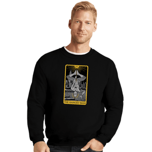 Shirts Crewneck Sweater, Unisex / Small / Black Tarot The Hanged Man