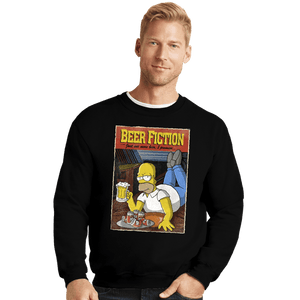 Daily_Deal_Shirts Crewneck Sweater, Unisex / Small / Black Beer Fiction