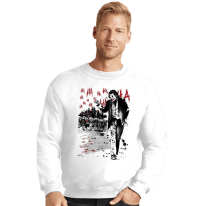 Daily_Deal_Shirts Crewneck Sweater, Unisex / Small / White Lone Comedian And Cubs
