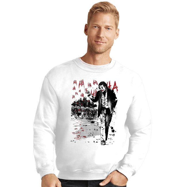 Daily_Deal_Shirts Crewneck Sweater, Unisex / Small / White Lone Comedian And Cubs