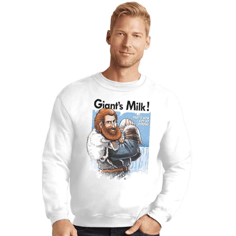 Shirts Crewneck Sweater, Unisex / Small / White Giant's Milk!